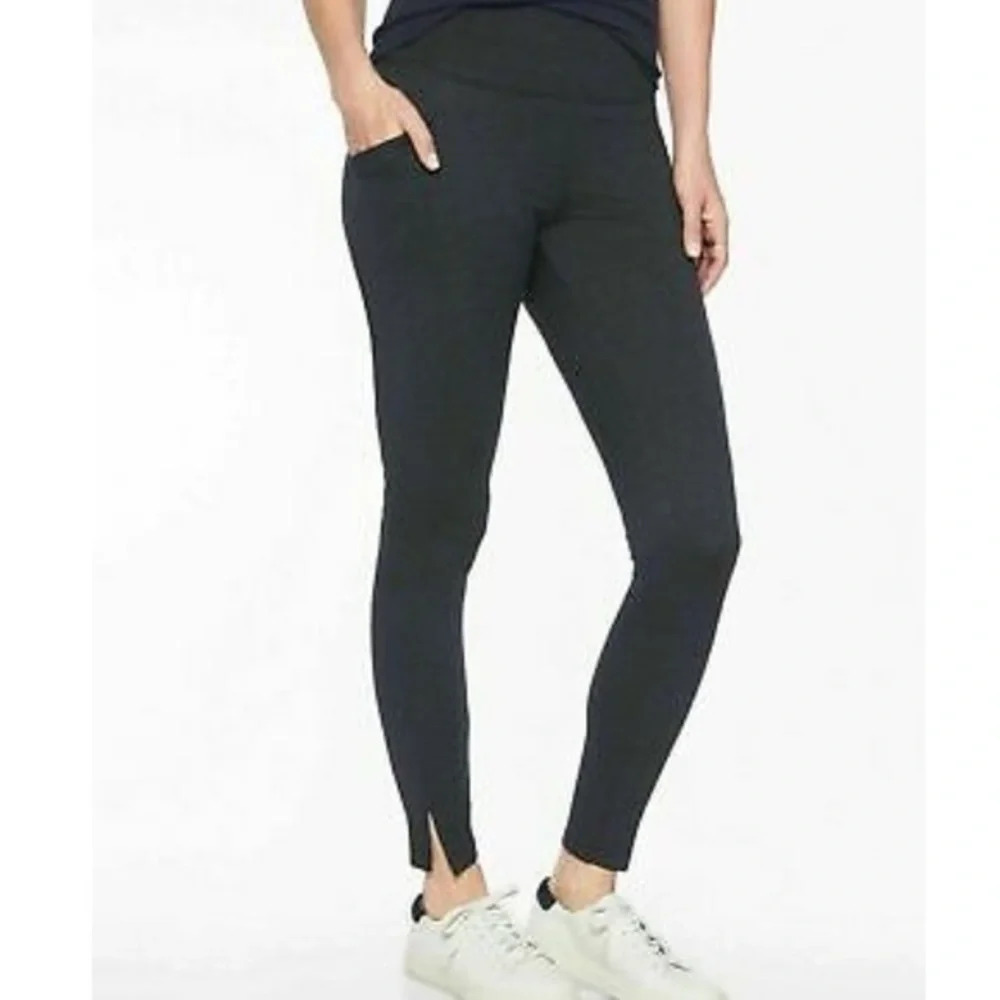 Athleta Herringbone Mercer Tight Blue Black Petite XSP